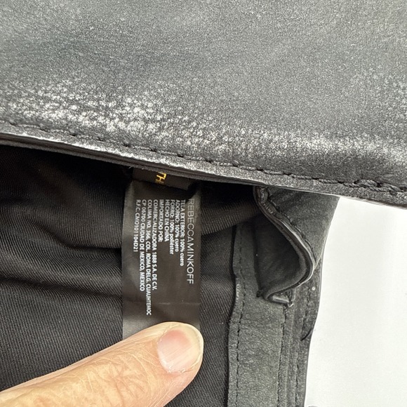 Rebecca Minkoff Women's Black Leather Saddlebag Crossbody Bag No Shoulder Strap - Picture 7 of 8